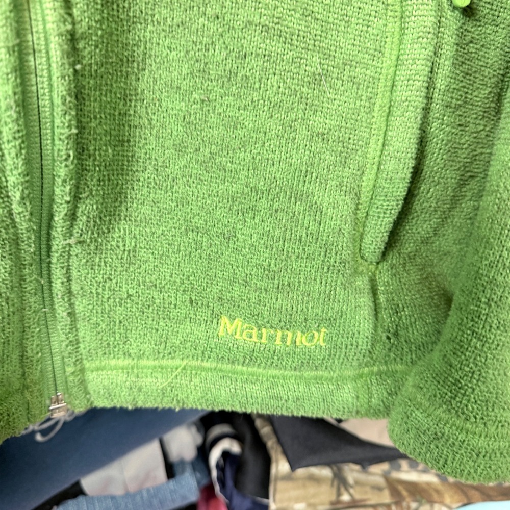 Marmot Polartec Full Zip Hoodie Jacket Green Women's XS Fleece Thermal Outdoor - Picture 2 of 6